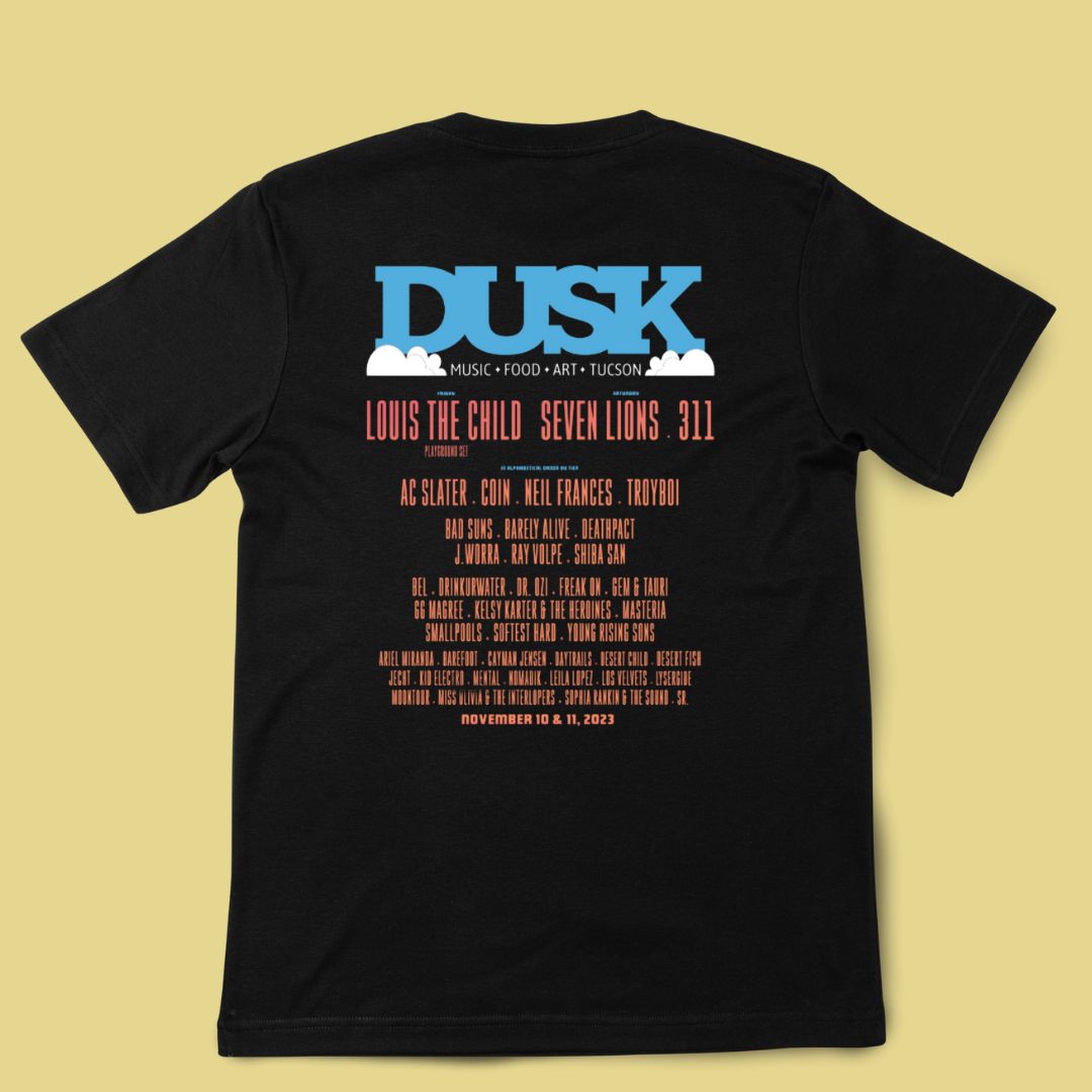 DUSK '23 Festival Lineup Shirt