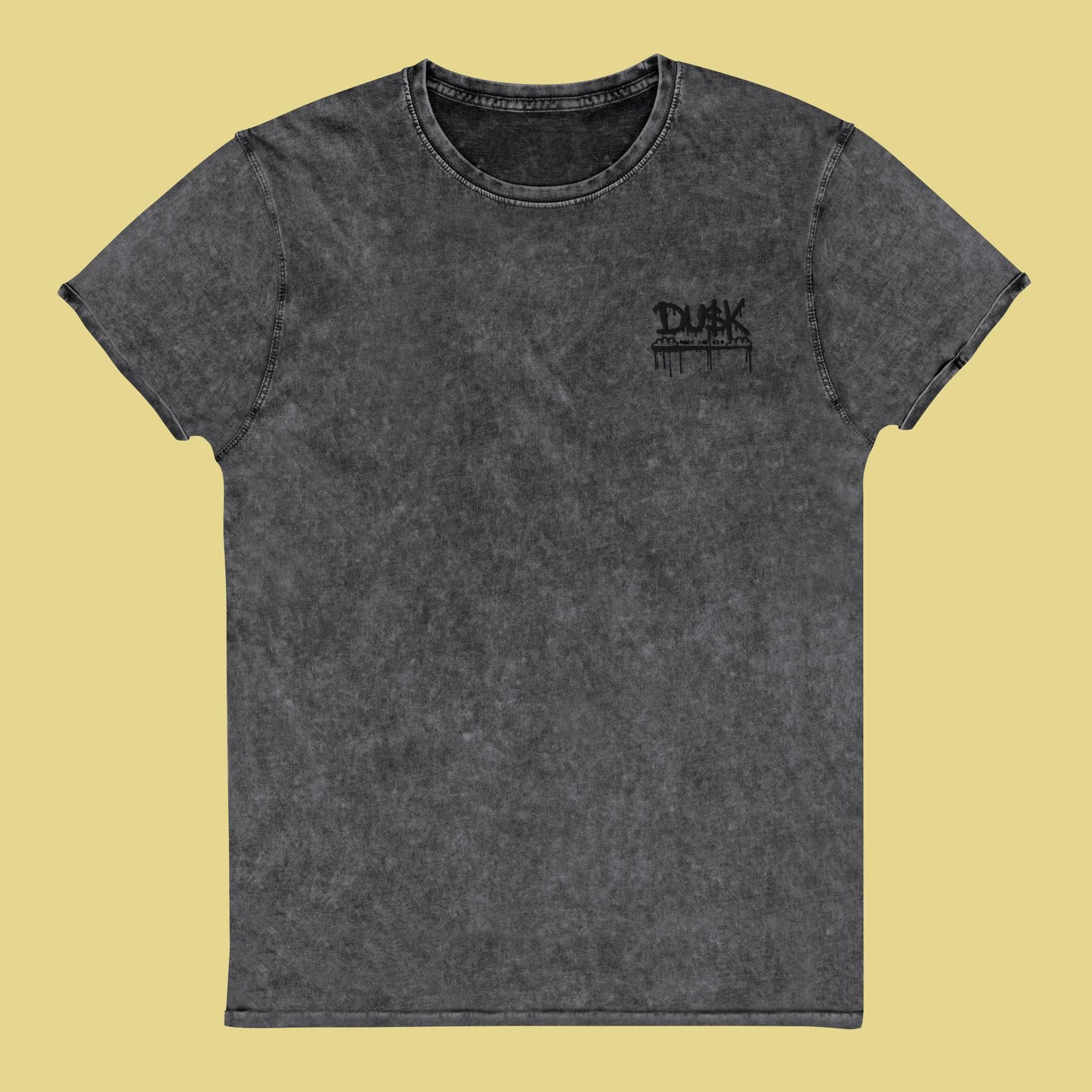 DUSK Drip - Unisex Denim Embroidered T-Shirt