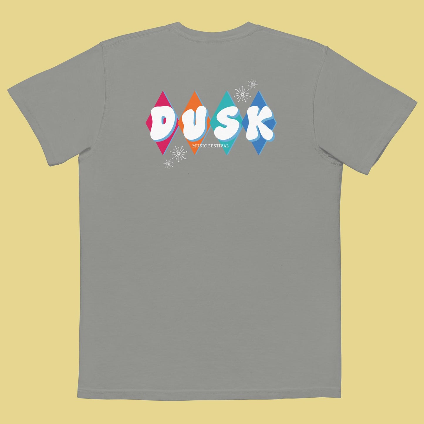 Retro DUSK - Unisex Pocket-T-Shirt w/ Back Design
